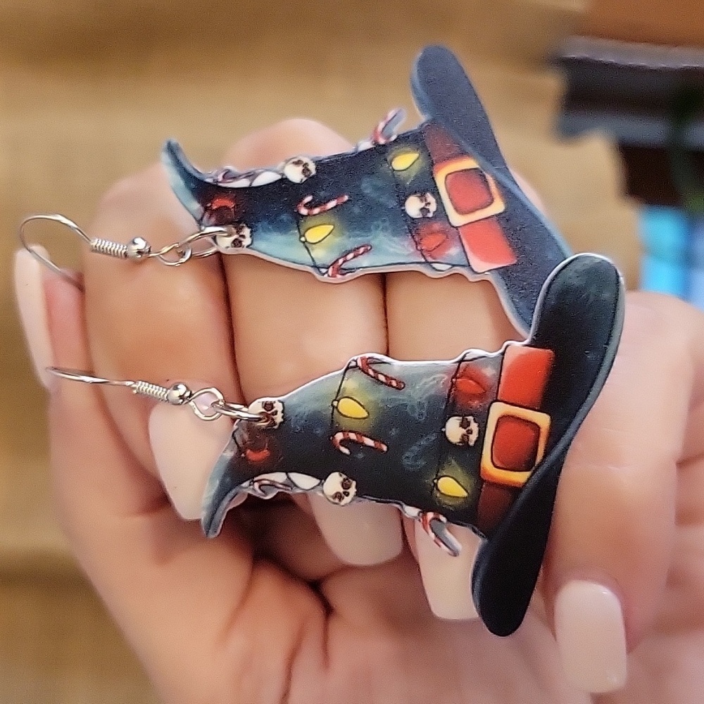 Christmas Witch Hat Drop Earrings